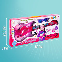 Игрушка музыкальная гитара «Играй и пой», с микрофоном, звуковые эффекты, розовая