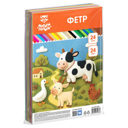 Цветной фетр Мульти-Пульти А4 24л. 24цв., 1мм (ФЦ24_66433)