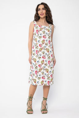 Платье Цветочные узоры (белое) П13504-30М