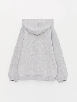 Bask?l? Uzun Kollu K?z ?ocuk Hoodie - Waikiki фото 2