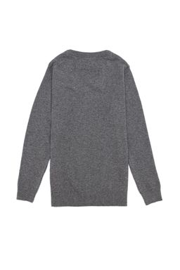 Boy Grey Melange V - Neck Knitwear Sweater Basic - U.s. polo assn фото 2