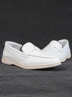 03-B416-1 WHITE Лоферы женские (натуральная кожа)