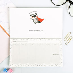 Планер с отрывными листами ЕНОТОпланер, 9,5 17,5 см, 50 листов - Artfox фото 4