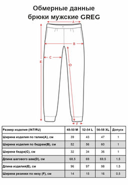 Брюки мужские трикотажные GREG aus Russland G-TRK-OZ03-001K-хаки