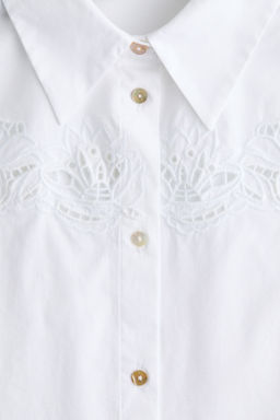 Camisa de algod?n con bordado ingl?s - H&m фото 4