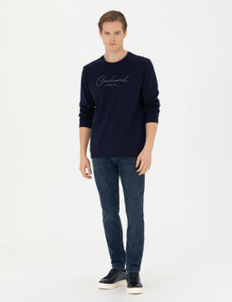 Темно-синий свитшот с круглым вырезом - Cacharel фото 5