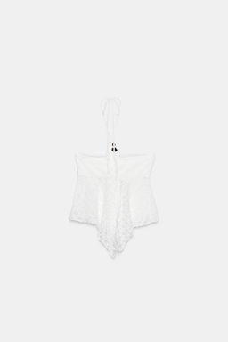 TOP ENCAJE PICOS / Blanco - Zara фото 7