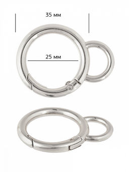 Карабин металл TBY.107922 (внутр. 25мм) цв.никель уп.10шт