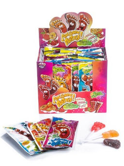 Леденец на палочке с кислой пудрой Лизни пятку, 48 шт.