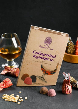 ? Сибирский трюфель ассорти с кедровой настойкой, 100 г  вишня, кофе, апельсин
