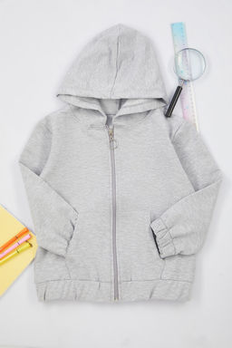 Gri Melanj Unisex Kapusonlu Pamuklu Fermuarl? Orme H?rka TKDAW25HI00001 - Trendyolmilla фото 10