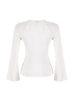 Kahverengi Fitted/Vucuda Oturan Dik Yaka Nervurlu Premium Yumusak Orme Bluz TWOSS26BZ00241 - Trendyolmilla фото 6