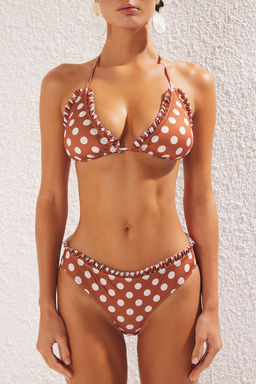 TRENDYOLMILLA Puantiyeli Ucgen F?rf?rl? Regular Bikini Tak?m? TBESS25BT00040  фото 3