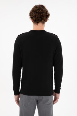 Свитер U.S. Polo Assn Slim Fit черный из хлопка