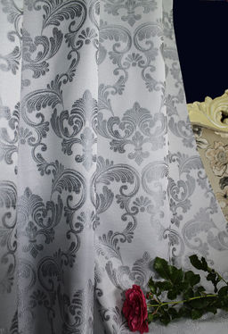 13058/4/AN/150, БЕЛЬВЕДЕР, с тефлоновой пропиткой цвет: бело-серый, ГОТОВАЯ ШТОРА: высота 1,8 м ширина от 1,5 м (см. последнюю цифру артикула), ширина ленты 40 мм, ШТОРНАЯ ЛЕНТА