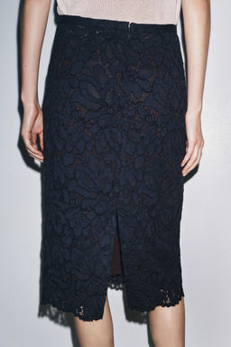 ZW COLLECTION LACE MIDI SKIRT - Zara фото 12