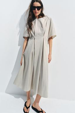 VESTIDO POPEL?N PLIEGUES ZW COLLECTION / Gris claro - Zara фото 2