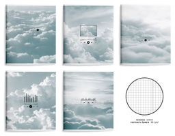 Тетрадь 48 л. А5 клетка, на скрепке, офсет LOREX SOUND IN CLOUDS мелованный картон, двойная обложка, запечатка форзаца, soft touch