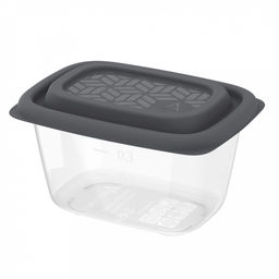 Контейнер для продуктов Гурман 0,45л, 12,8х9,5х7,2см, полипропилен, графит, подходит для СВЧ и заморозки (Россия)