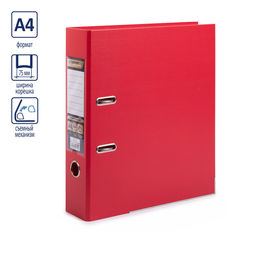 Expert Complete Регистратор PVC, 2-х стороннее покрытие, мет.уг. 75 мм 50 шт. Premier A4 арочный механ. (разб.) лён красный ЕС100162004