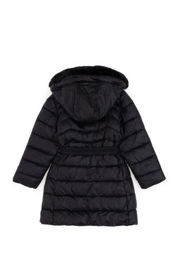 Черное пальто для девочки Неожиданная скидка в корзине