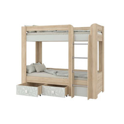 Кровать двухъярусная с двумя ящиками МИККИ, 800х2000, Дуб Ривьера/Пастельный Зеленый - Simaland фото 3