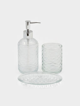 Набор для ванной «Перелив», 3 предмета, дозатор для мыла, стакан, мыльница