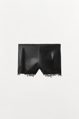 LACE LEATHER SHORTS - Zara фото 5