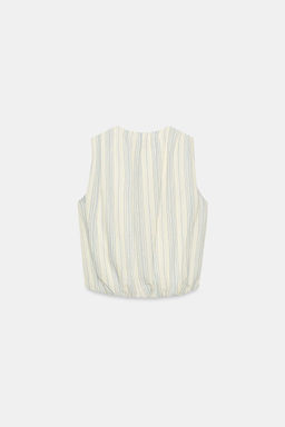 BLUSA RAYAS GLOBO / Crudo / Marino
