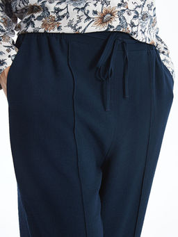 Kad?n Beli Lastikli D?z Pantolon