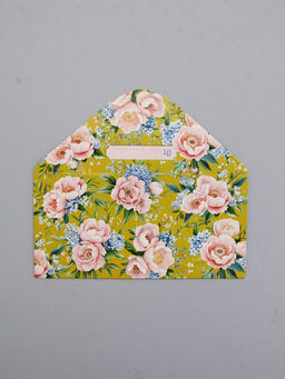 Цена за 10 шт. Конверт для денег Цветы, жёлтый, 16,5 х 8 см