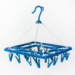 Сушилка для белья подвесная квадратная Доляна, 24 прищепки, цвет синий  фото 4