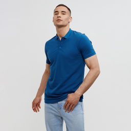 Футболка поло мужская MINAKU REGULAR FIT: синяя, р-р 44