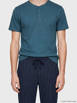 Bisiklet Yaka Erkek Pijama ?st?