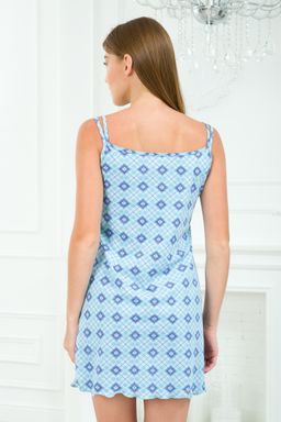 Ночная сорочка из кулирки Оливия голубой ромб - Амадэль фото 5
