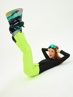 Брюки зимние женские / сноубордические Alpha Endless Симфония склона_YEL Желто-зеленый  фото 30