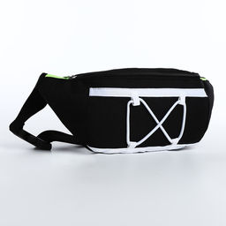 Сумка поясная со шнуровкой, цвет чёрный - Nazamok фото 3