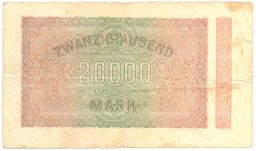 Банкнота 20000 марок 1923 года Германия