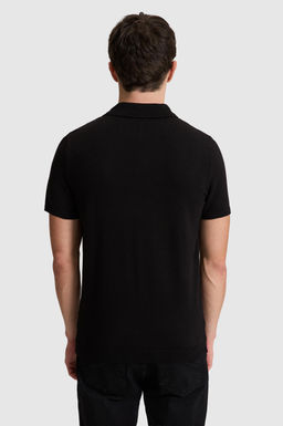 Erkek Regular Fit Siyah Polo Yaka Triko Ti__rt