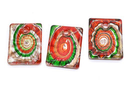 Прямоугольный кулон из муранского стекла 35*45мм цв.голубой - Радуга камня фото 9