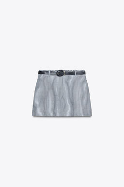 STRIPED CULOTTES WITH BELT - Zara фото 5