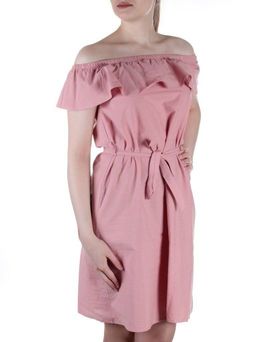 829 PINK Платье хлопковое с поясом Fashion