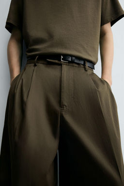 RELAXED FIT PLEATED TROUSERS - Zara фото 6