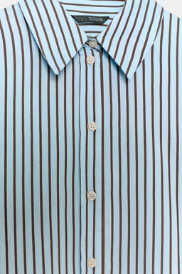 OVERSIZE STRIPED POPLIN SHIRT - Zara фото 17