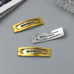 Цена за 6 шт. Заколки для волос «Хэдли», набор 3 шт., прямой, 5 см, коричневые