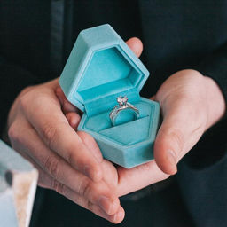 Футляр под серьги, кольцо Кристалл, бархатный, 6.5?6 см, голубой