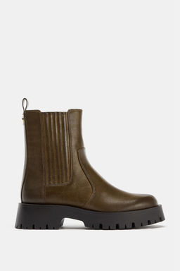 DISTRESSED-EFFECT TRACK-SOLE ANKLE BOOTS - Zara фото 2