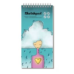Скетчпад 105х210 мм, 80 л, блок - белый офсет 100 г/м?, арт. 62111 ТУЧИ КАК ЛЮДИ