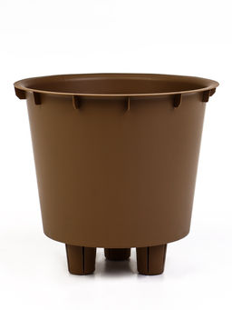 Кашпо для цветов «Микрит», 7.8 л, d=28 см, h=25.5 см, со вставкой, пластиковое, бежевое