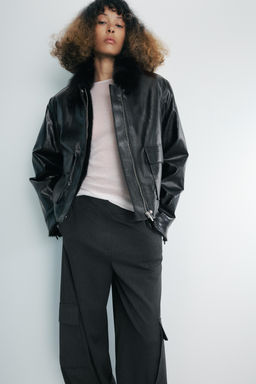 ZW COLLECTION LEATHER EFFECT JACKET - Zara фото 10